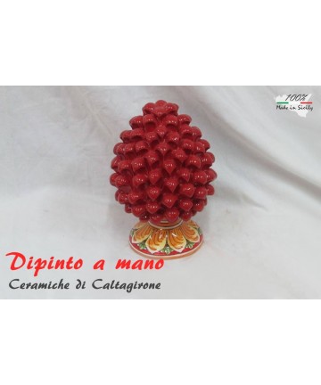 Pomme de pin h 25cm en céramique de Caltagirone peinte à la main