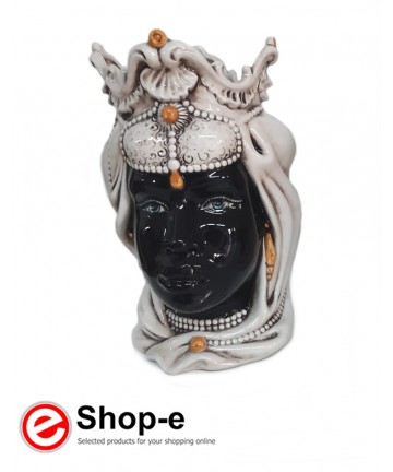 Caltagirone ceramic moor's head - Woman h 38 cm