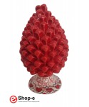Roter Tannenzapfen h 20 cm in handbemalter Caltagiron-Keramik - Besonderer Valentinstag