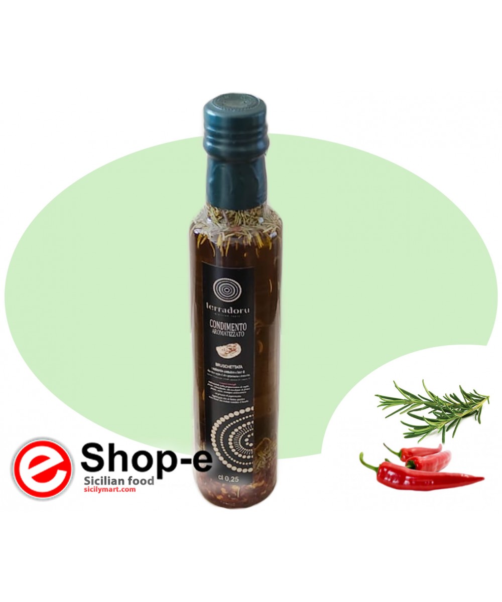 250 ml condiment based on olive oil, chili pepper and rosemary