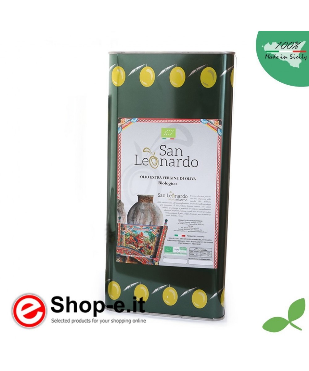 5 lt Olio extra vergine di oliva biologico siciliano